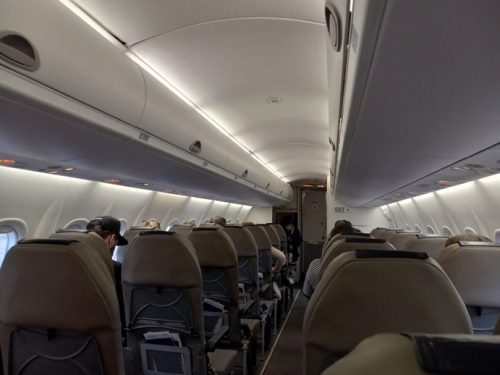 Inside Porter Airline Dash 8 aircraft