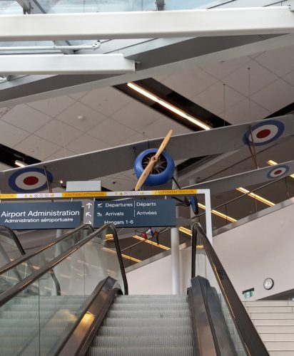 Up from the Billy Bishop tunnel to the airport - here's what you see as you ride the escalator up