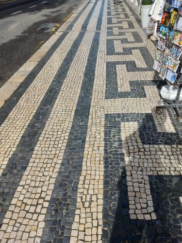 Some of the sidewalk stone work in Lisbon, Portugal.