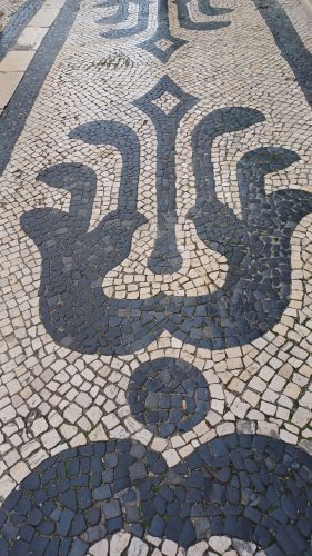 Sidewalks are art in old Lisbon.