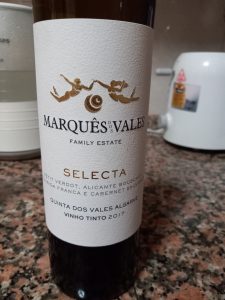 Lovely robust Portugese red wine, costing $7 Cdn in Portugal.